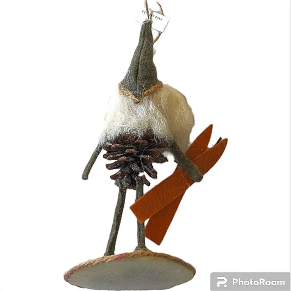 Pottery Barn Pine Cone Santa Ornament